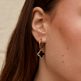 Golden Clover Hoop Earrings