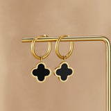 Golden Clover Hoop Earrings