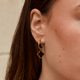 Golden Clover Hoop Earrings