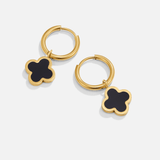 Golden Clover Hoop Earrings