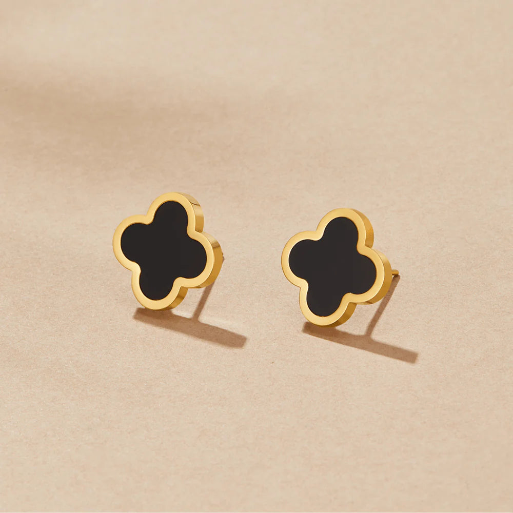 Golden Clover Stud Earrings