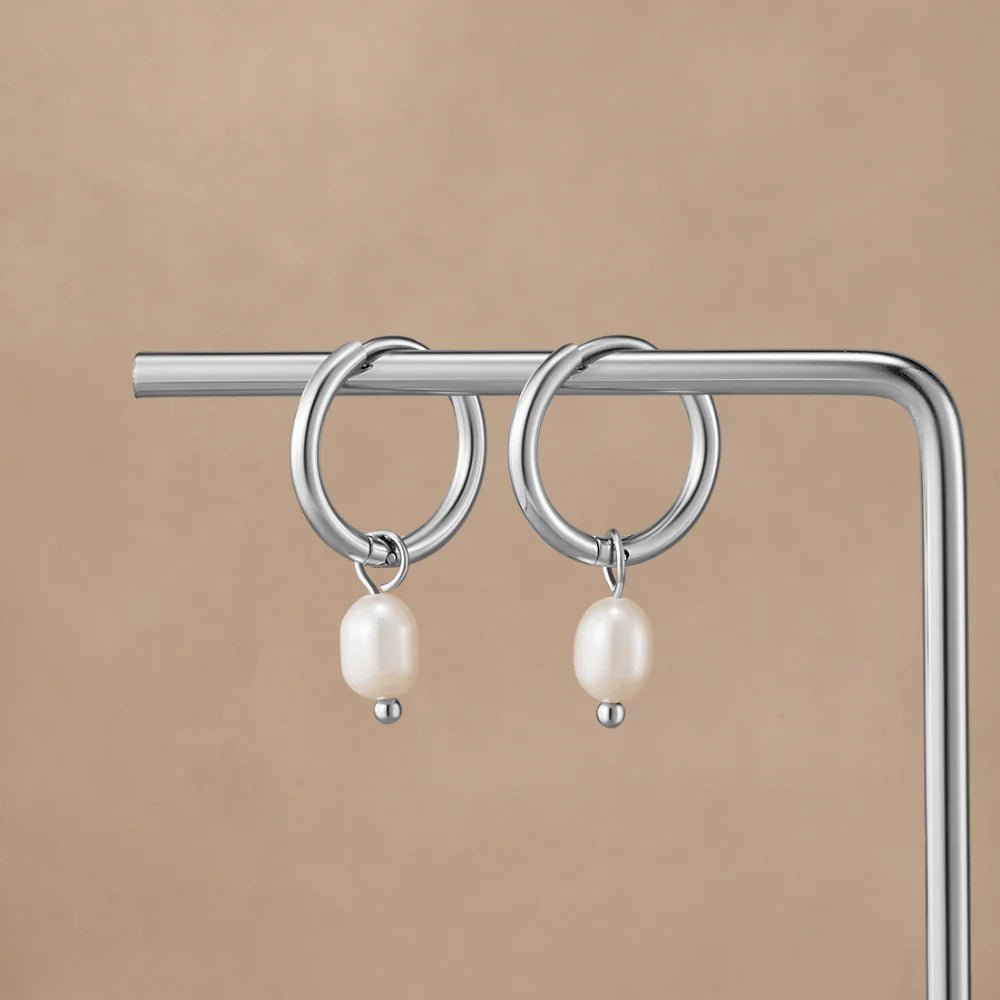 Freshwater Pearl Bella Hoop Earrings