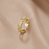 Gold & Crystal Honeycomb Ring