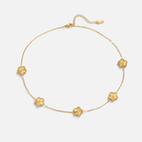 Golden Clover Cluster Necklace
