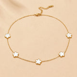 Golden Clover Cluster Necklace