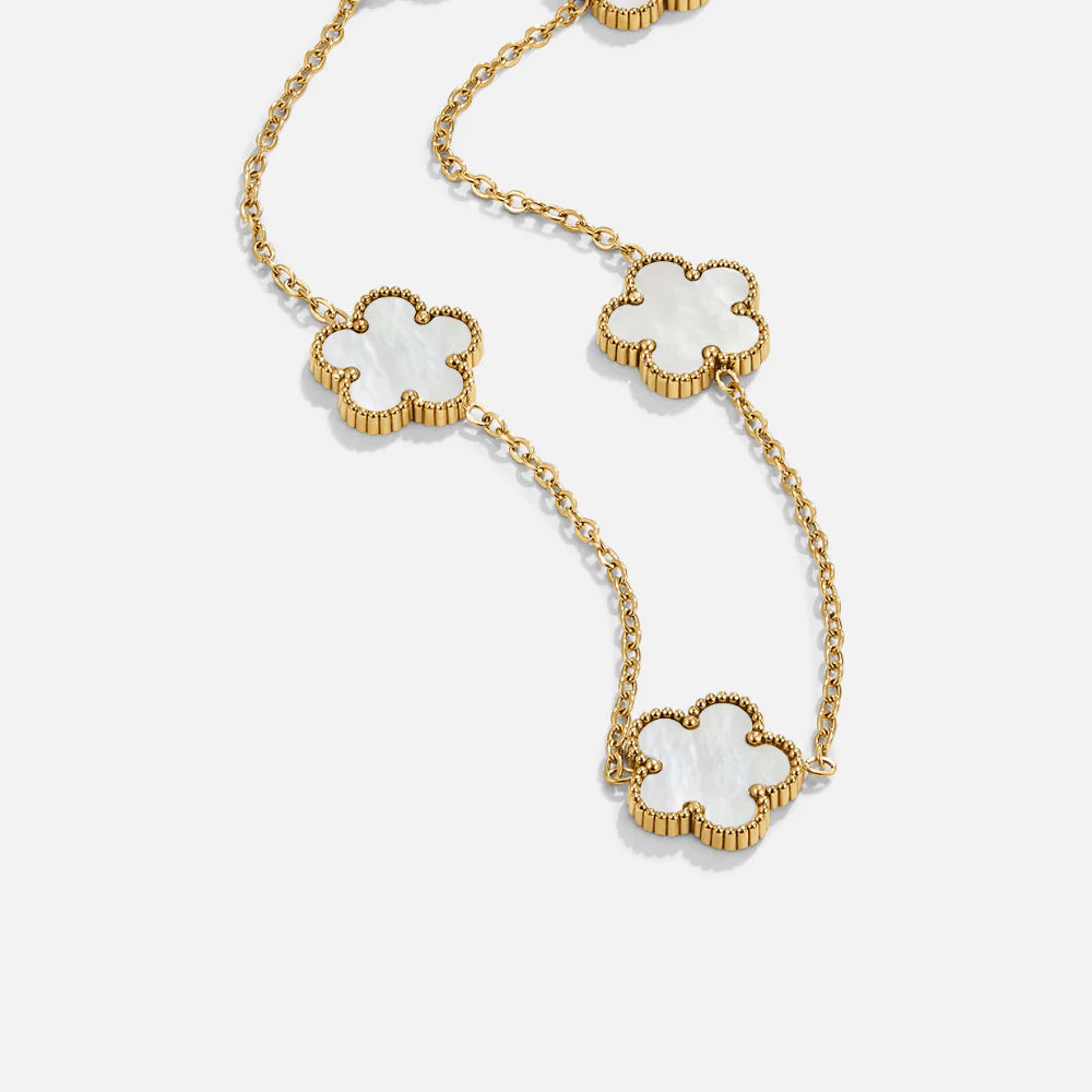 Golden Clover Cluster Necklace