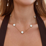 Golden Clover Cluster Necklace