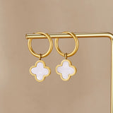 Golden Clover Hoop Earrings