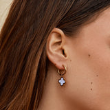 Golden Clover Hoop Earrings