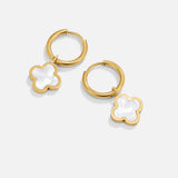 Golden Clover Hoop Earrings