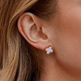 Golden Clover Stud Earrings