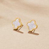 Golden Clover Stud Earrings