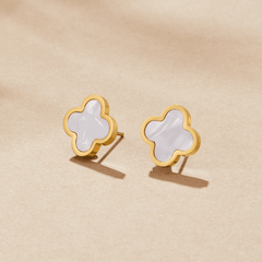 Golden Clover Stud Earrings